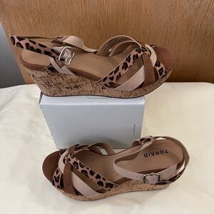 Torrid Women's Brown Leopard Wedge Sandals